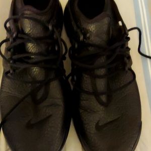 Black Leather Nike Prestos